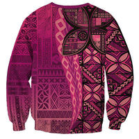 Samoan Pacific Tribal Flower Geometric Art Tattoos Sweatshirt Siapo Pattern Romantic Rose - Polynesian Pride