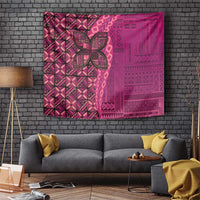 Samoan Pacific Tribal Flower Geometric Art Tattoos Tapestry Siapo Pattern Romantic Rose LT03 Pink - Polynesian Pride