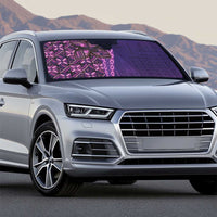 Samoan Pacific Tribal Flower Geometric Art Tattoos Auto Sun Shade Siapo Pattern Purple Haze - Polynesian Pride