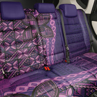 Samoan Pacific Tribal Flower Geometric Art Tattoos Back Car Seat Cover Siapo Pattern Purple Haze - Polynesian Pride