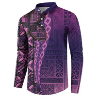Samoan Pacific Tribal Flower Geometric Art Tattoos Button Sweatshirt Siapo Pattern Purple Haze - Polynesian Pride