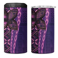 Samoan Pacific Tribal Flower Geometric Art Tattoos 4 in 1 Can Cooler Tumbler Siapo Pattern Purple Haze LT03 One Size: 16 oz Purple - Polynesian Pride