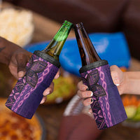 Samoan Pacific Tribal Flower Geometric Art Tattoos 4 in 1 Can Cooler Tumbler Siapo Pattern Purple Haze LT03 - Polynesian Pride