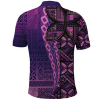 Samoan Pacific Tribal Flower Geometric Art Tattoos Polo Shirt Siapo Pattern Purple Haze - Polynesian Pride