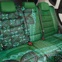 Samoan Pacific Tribal Flower Geometric Art Tattoos Back Car Seat Cover Siapo Pattern Emerald Glow LT03 - Polynesian Pride