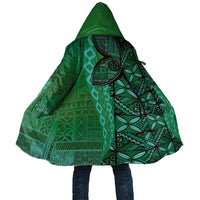 Samoan Pacific Tribal Flower Geometric Art Tattoos Cloak Siapo Pattern Emerald Glow - Polynesian Pride