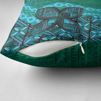 Samoan Pacific Tribal Flower Geometric Art Tattoos Pillow Cover Siapo Pattern Turquoise Tide LT03 - Polynesian Pride