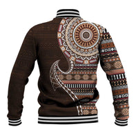 Fijian Masi Tribal Tattoos Art Pattern Baseball Jacket Brown Color Half Style LT03 - Polynesian Pride