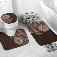 Fijian Masi Tribal Tattoos Art Pattern Bathroom Set Brown Color Half Style - Polynesian Pride