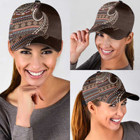 Fijian Masi Tribal Tattoos Art Pattern Classic Cap Brown Color Half Style - Polynesian Pride