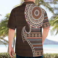 Fijian Masi Tribal Tattoos Art Pattern Hawaiian Shirt Brown Color Half Style LT03 - Polynesian Pride