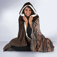 Fijian Masi Tribal Tattoos Art Pattern Hooded Blanket Brown Color Half Style LT03 - Polynesian Pride