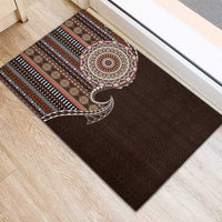 Fijian Masi Tribal Tattoos Art Pattern Rubber Doormat Brown Color Half Style LT03 - Polynesian Pride