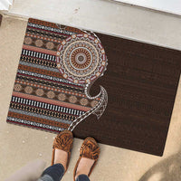 Fijian Masi Tribal Tattoos Art Pattern Rubber Doormat Brown Color Half Style LT03 - Polynesian Pride