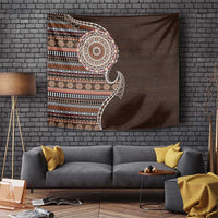 Fijian Masi Tribal Tattoos Art Pattern Tapestry Brown Color Half Style LT03 Brown - Polynesian Pride