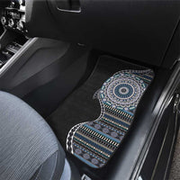 Fijian Masi Tribal Tattoos Art Pattern Car Mats Navy Color Half Style - Polynesian Pride