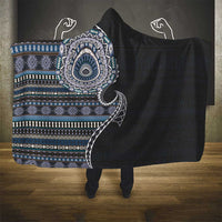 Fijian Masi Tribal Tattoos Art Pattern Hooded Blanket Navy Color Half Style LT03 - Polynesian Pride