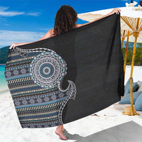 Fijian Masi Tribal Tattoos Art Pattern Sarong Navy Color Half Style - Polynesian Pride