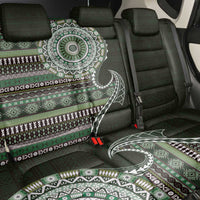 Fijian Masi Tribal Tattoos Art Pattern Back Car Seat Cover Green Color Half Style - Polynesian Pride