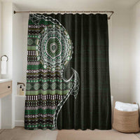 Fijian Masi Tribal Tattoos Art Pattern Bathroom Set Green Color Half Style - Polynesian Pride