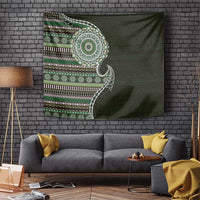 Fijian Masi Tribal Tattoos Art Pattern Tapestry Green Color Half Style LT03 Green - Polynesian Pride
