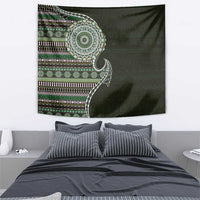Fijian Masi Tribal Tattoos Art Pattern Tapestry Green Color Half Style LT03 - Polynesian Pride