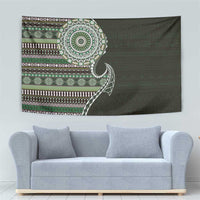 Fijian Masi Tribal Tattoos Art Pattern Tapestry Green Color Half Style LT03 - Polynesian Pride