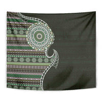 Fijian Masi Tribal Tattoos Art Pattern Tapestry Green Color Half Style LT03 - Polynesian Pride