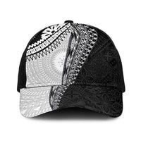 Fijian Masi Tattoos Baseball Net Cap with Tapa Tribal Pattern LT03 One Size Black White - Polynesian Pride