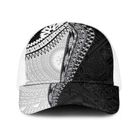 Fijian Masi Tattoos Baseball Net Cap with Tapa Tribal Pattern LT03 One Size White White - Polynesian Pride
