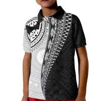 Fijian Masi Tattoos Kid Polo Shirt with Tapa Tribal Pattern LT03 Kid White - Polynesian Pride