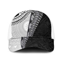 Fijian Masi Tattoos Mesh Trucker Cap with Tapa Tribal Pattern LT03 One Size White White - Polynesian Pride