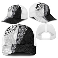 Fijian Masi Tattoos Mesh Trucker Cap with Tapa Tribal Pattern - Polynesian Pride