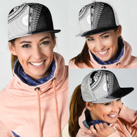 Fijian Masi Tattoos Mesh Trucker Cap with Tapa Tribal Pattern - Polynesian Pride