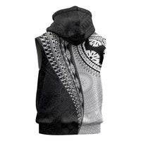 Fijian Masi Tattoos Sleeveless Zip Hoodie with Tapa Tribal Pattern - Polynesian Pride