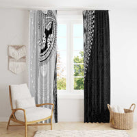 Fijian Masi Tattoos Window Curtain with Tapa Tribal Pattern - Polynesian Pride