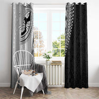 Fijian Masi Tattoos Window Curtain with Tapa Tribal Pattern - Polynesian Pride