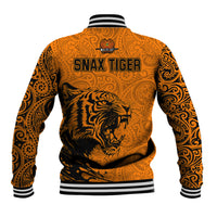 PNG Lae Snax Tigers Rugby Baseball Jacket The Tigers Head and PNG Bird Polynesian Tattoo LT03 - Polynesian Pride