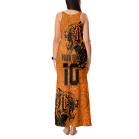 Custom PNG Lae Snax Tigers Rugby Tank Maxi Dress The Tigers Head and PNG Bird Polynesian Tattoo LT03 - Polynesian Pride