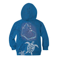 Cook Islands Manihiki Atoll Kid Hoodie Maori Turtle and Polynesian Pattern