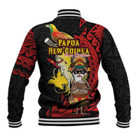 Papua New Guinea Christmas Baseball Jacket Funny Melanesian Santa with Bird-of-paradise Tribal Style - Polynesian Pride