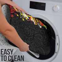 Papua New Guinea Christmas Bathroom Set Funny Melanesian Santa with Bird-of-paradise Tribal Style - Polynesian Pride