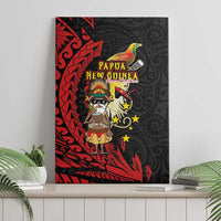 Papua New Guinea Christmas Canvas Wall Art Funny Melanesian Santa with Bird-of-paradise Tribal Style - Polynesian Pride