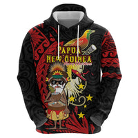 Papua New Guinea Christmas Hoodie Funny Melanesian Santa with Bird-of-paradise Tribal Style - Polynesian Pride