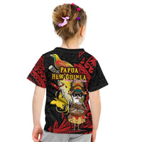 Papua New Guinea Christmas Kid T Shirt Funny Melanesian Santa with Bird-of-paradise Tribal Style - Polynesian Pride