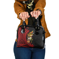 Papua New Guinea Christmas Shoulder Handbag Funny Melanesian Santa with Bird-of-paradise Tribal Style - Polynesian Pride