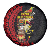 Papua New Guinea Christmas Spare Tire Cover Funny Melanesian Santa with Bird-of-paradise Tribal Style - Polynesian Pride