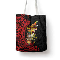 Papua New Guinea Christmas Tote Bag Funny Melanesian Santa with Bird-of-paradise Tribal Style - Polynesian Pride