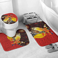 Australia and Papua New Guinea Together Bathroom Set Bird-of-paradise and Kangaroo with Oro Tapa and Aboriginal Art Motifs - Polynesian Pride