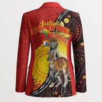 Australia and Papua New Guinea Together Blazer Bird-of-paradise and Kangaroo with Oro Tapa and Aboriginal Art Motifs - Polynesian Pride